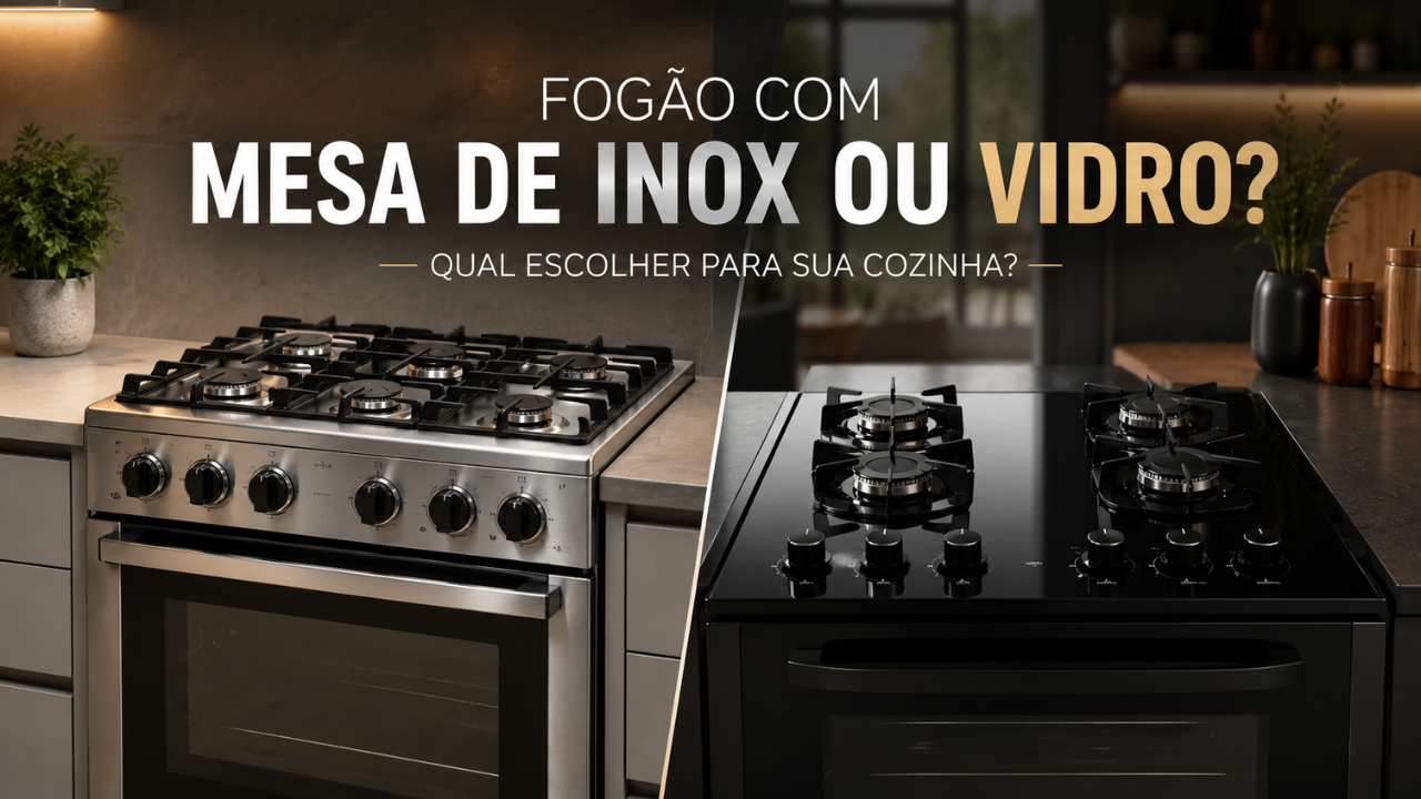 Fogão mesa inox ou vidro